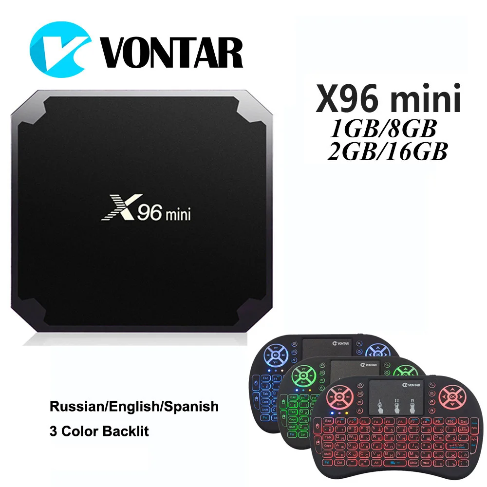 ТВ приставка VONTAR X96mini Android 7 1 2 Гб 16 четырехъядерный процессор Amlogic S905W 4 ГГц WiFi X96 mini