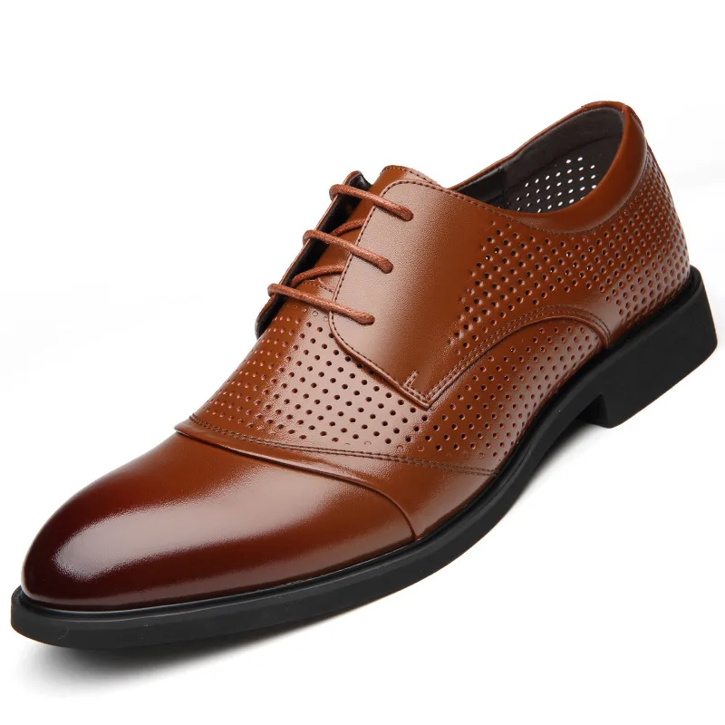Открытые оксфорды официальная обувь мужские кожаные свадебные туфли-оксфорды