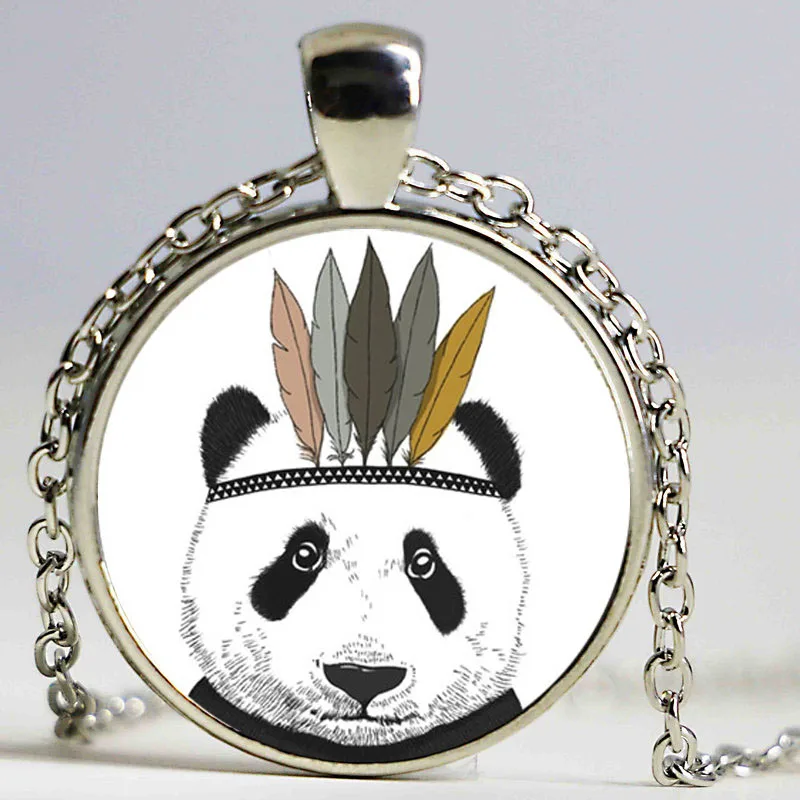 Panda Bear Bronze Plated Pendant Necklace Wildlife Art Indian Style Vintage Women Jewelry Men Bijoux | Украшения и аксессуары