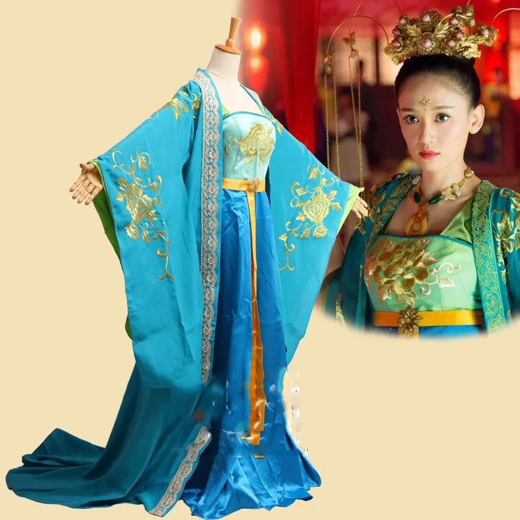 ТВ игра Xiao'AoJiangHu улыбающаяся гордая странница актриса Чэнь QiaoEn синий