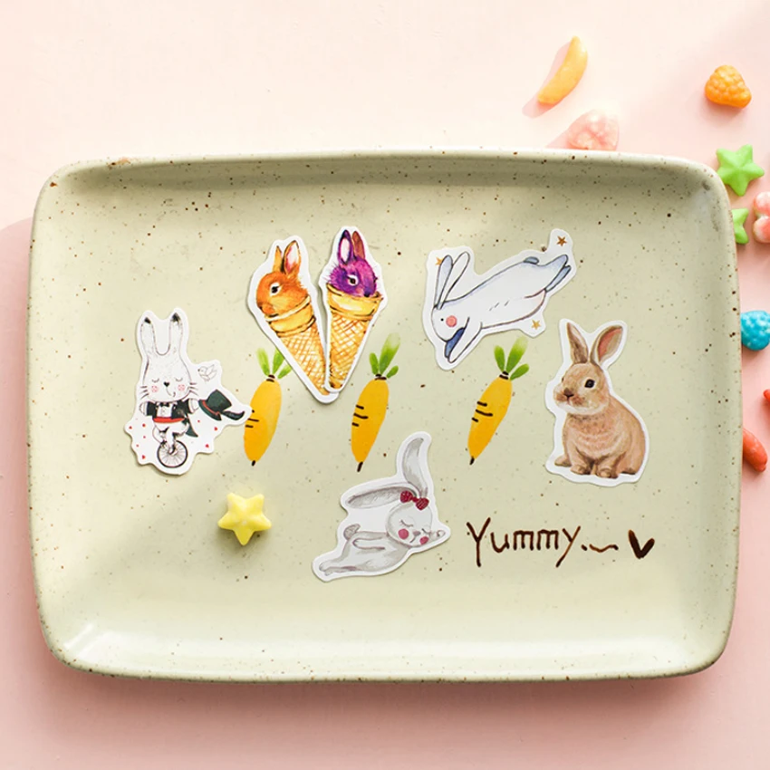45 шт./упак. Kawaii наклейки милый кролик ручная книга альбом Украшение DIY дневник