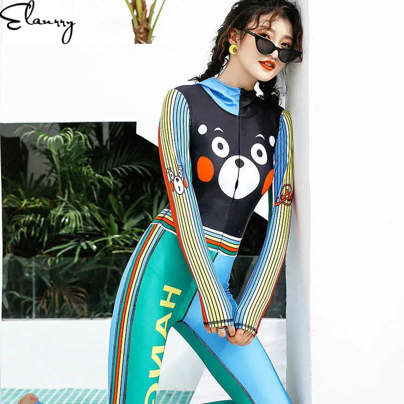 Women Rashguards Long Sleeves Pants Summer Surfing Suits Full Body High Quality Swimwear Girl Bathing Maillot | Спорт и развлечения