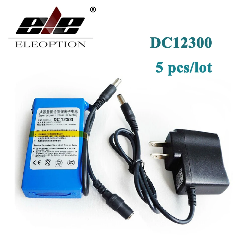 5 шт. портативный DC12300 DC 12V 3000mAh литий ионный Супер перезаряжаемый аккумулятор с