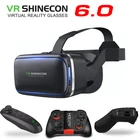 Оригинальные очки виртуальной реальности VR Shinecon 6,0, очки виртуальной реальности из картона, шлем для 4,3-6,0 дюймов, смартфон с беспроводным контроллером