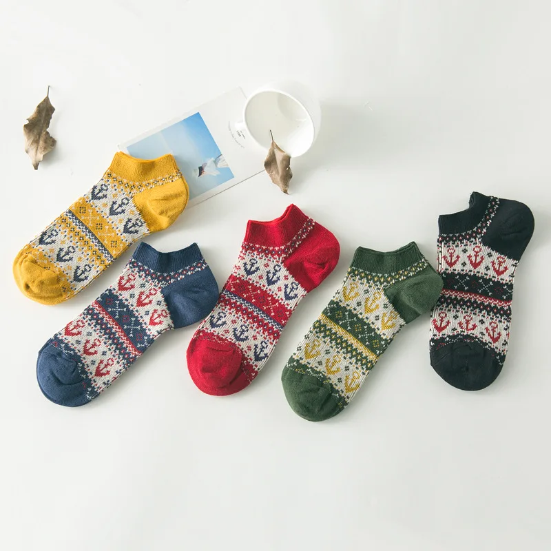 10Pairs/Lot B516 socks manufacturers new the national wind double needle boat anchor cotton men's | Мужская одежда