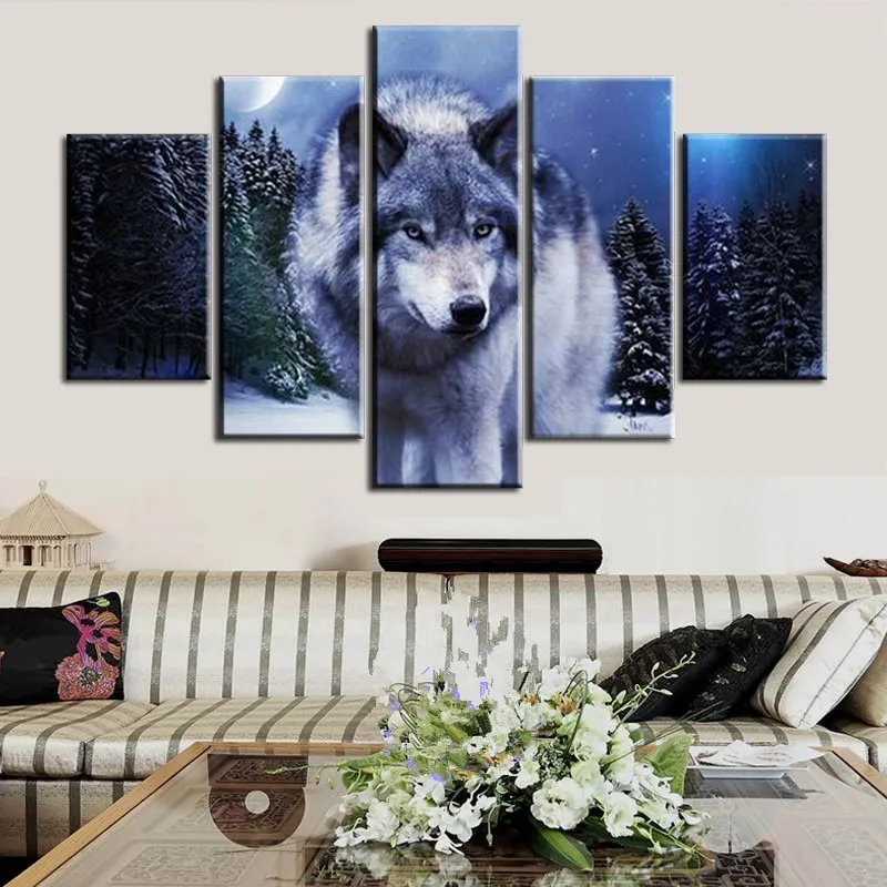 

Wild wolf picture of rhinestones wall painting crafts diamond mosaic full drill square diamond embroidery needlework gifts HL308
