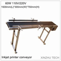 60w inkjet printer conveyor stainless steel 1500mm300mm750mm belt conveying table band carrier belt width 250mm ac 110v220v