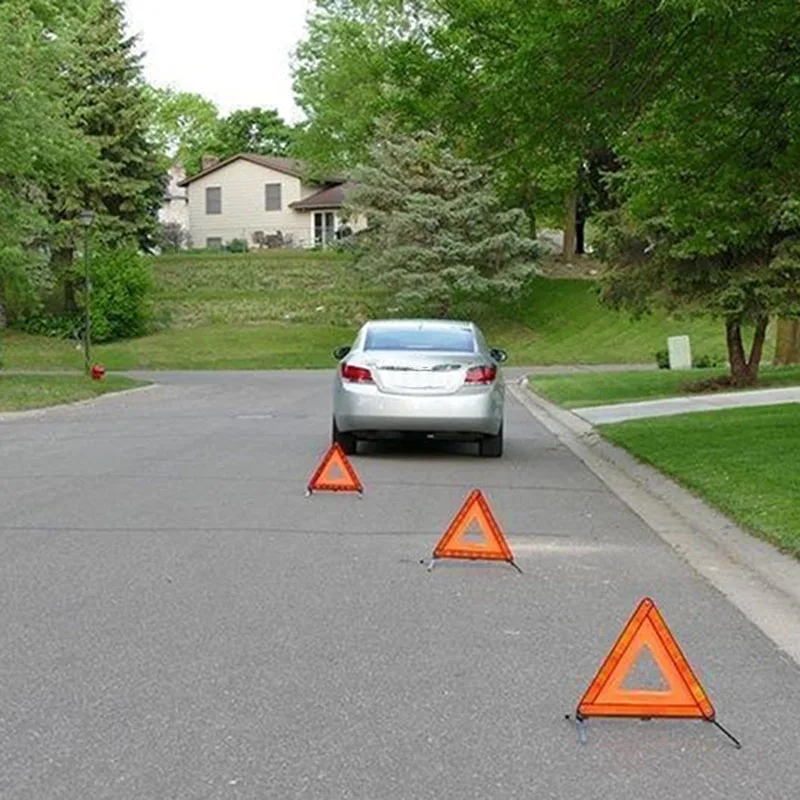 

Hot 3Pcs Early Warning Road Safety Triangular Kit Reflective Sign Emergency Signals BX
