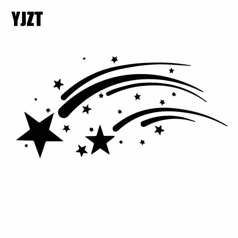 

YJZT 15.3CM*7.4CM Meteor Dazzling Window Vinyl Decal Car Sticker Black/Silver C27-0075