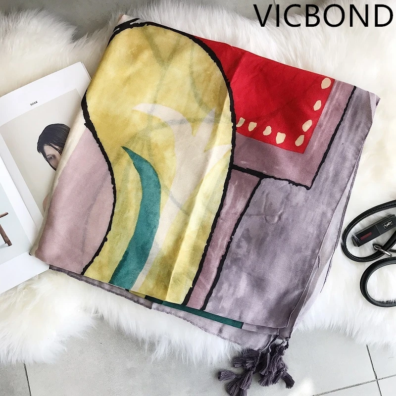 VICBOND 2018 новая мода высокое качество напечатанные шарфы пляжное полотенце