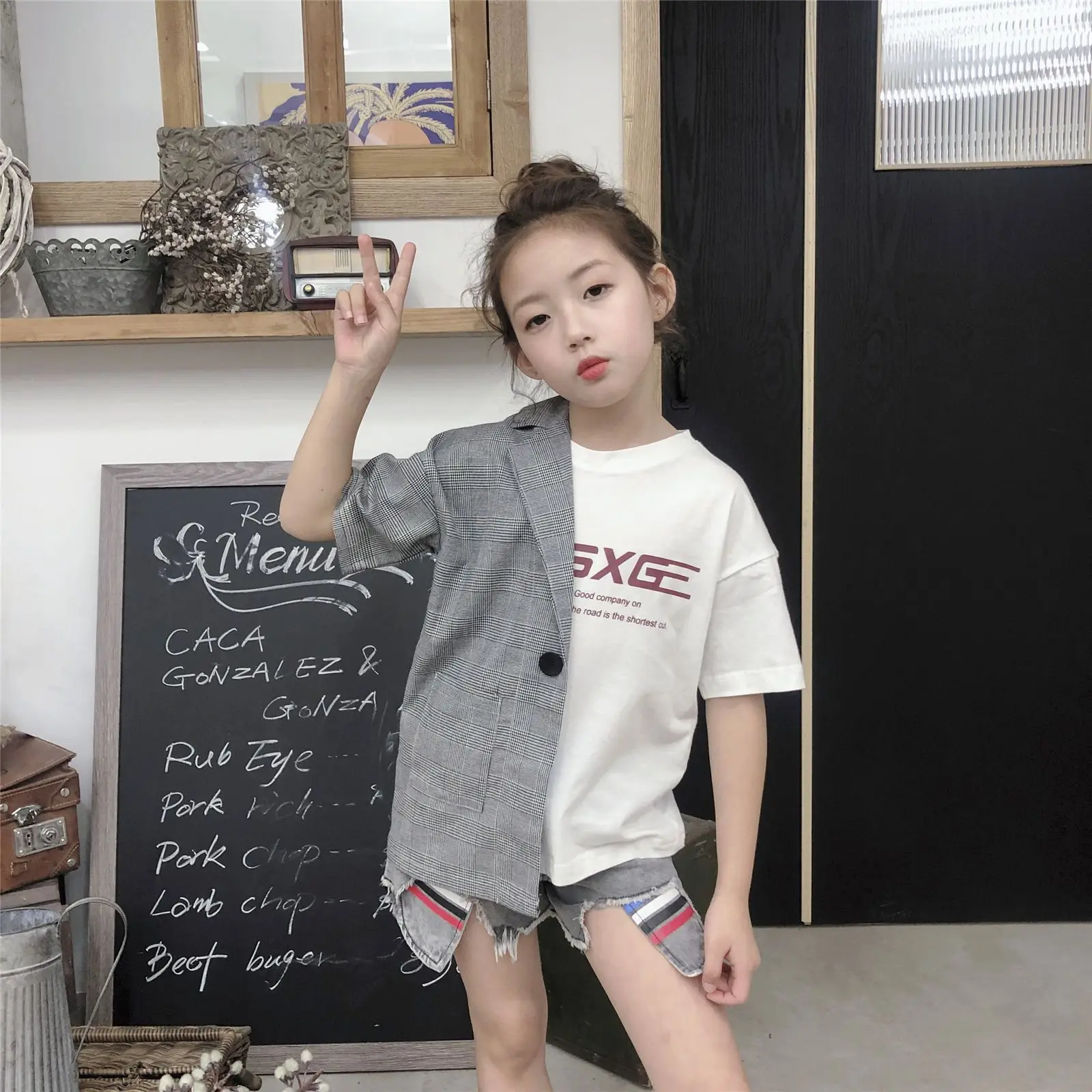 Новая модная Лоскутная рубашка для малышей 2019 г. Детская летняя одежда клетчатая