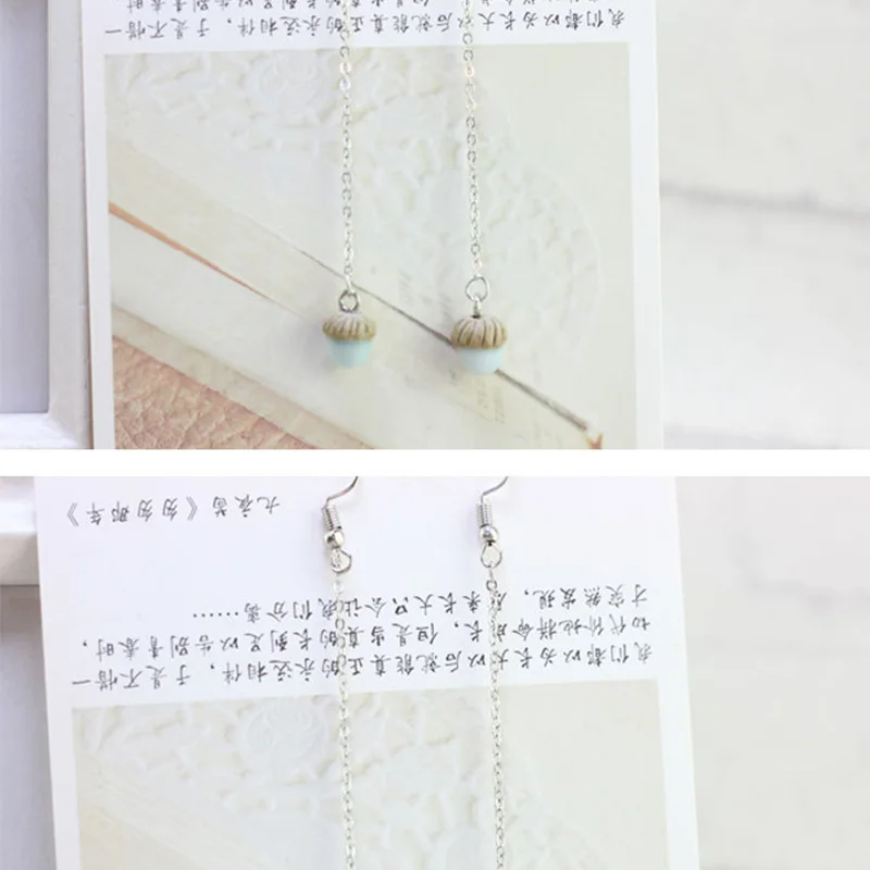 12 парт/лот длинные серьги желудь Подвеска Серьги-капли женские ювелирные изделия