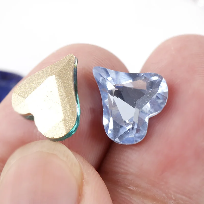 Blueness 5 шт. в форме сердца сверло 10 цветов K9 стеклянные стразы для дизайна ногтей