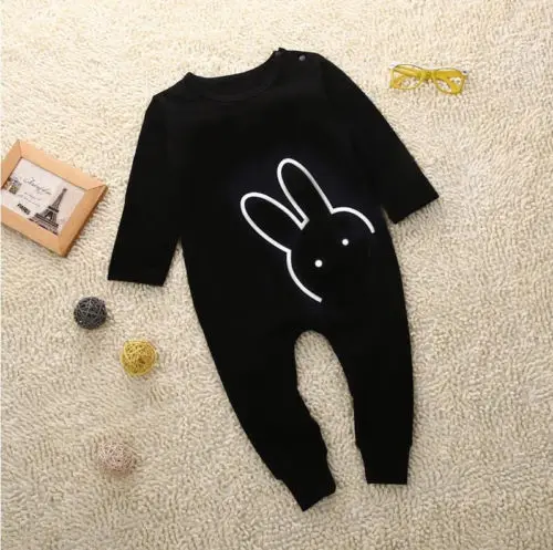 Детский хлопковый комбинезон с длинным рукавом и кроликом|romper bebe|rabbit romperboy girl clothes