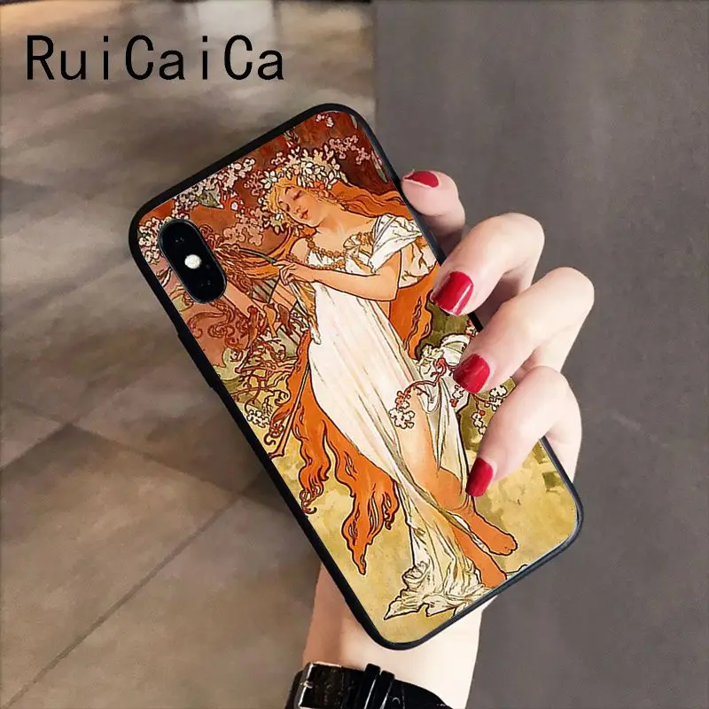 RuiCaiCa художественный постер ALPHONSE MUCHA тонкий мягкий силиконовый чехол для телефона