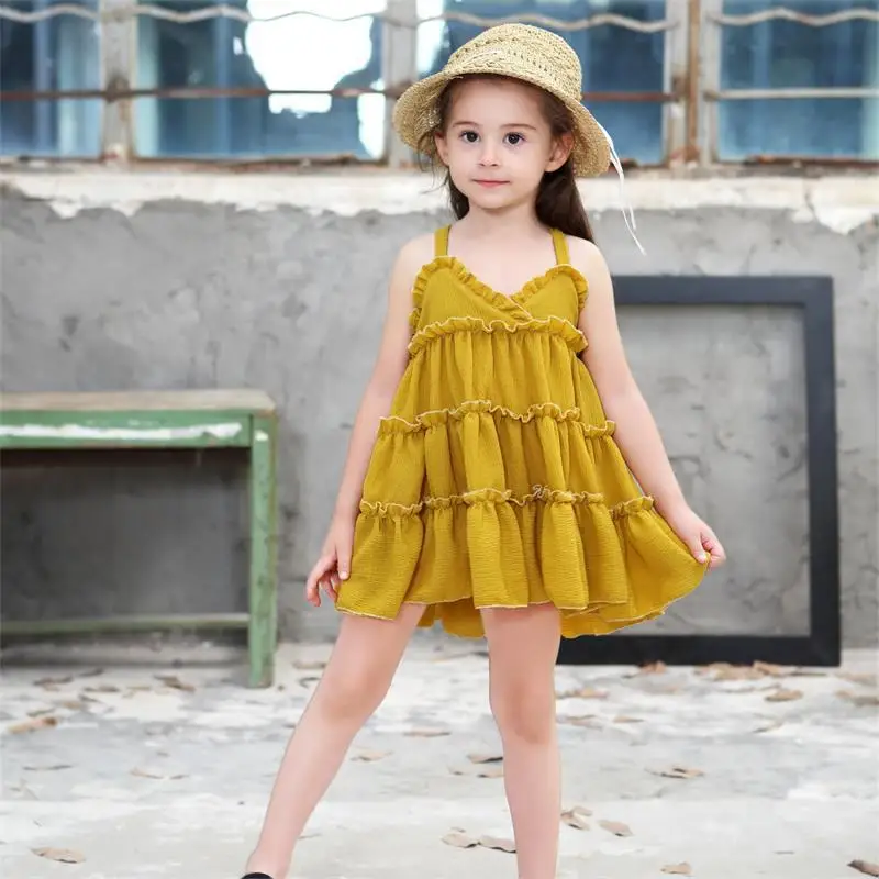 BibiCola baby clothes dress 2019 New sleeveless solid color fashion cotton little girls children birthday | Детская одежда и обувь
