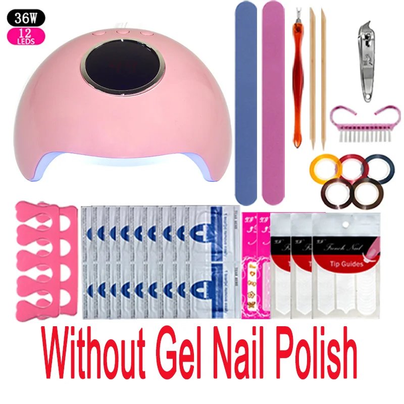 Nail set36W светодиодный светильник Сушилка для ногтей набор и базовый топ гелевые