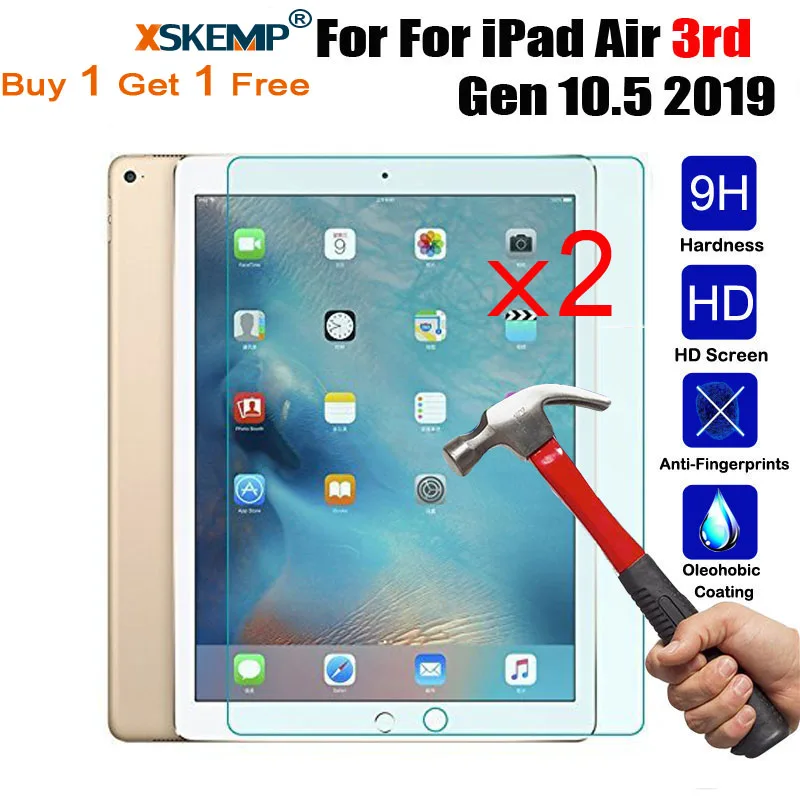 Защитное стекло XSKEMP 2 шт. закаленное для iPad Air 3rd Gen 10 5 2019 A2152 A2123 A2153 A2154 защитная