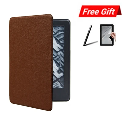 Коричневый ZGPAX умный кожаный чехол-Обложка для Amazon Kindle Paperwhite 4 6 ''10. Магнитный чехол для чтения 6 дюймов+ пленка+ стилус A2 - Цвет: Коричневый