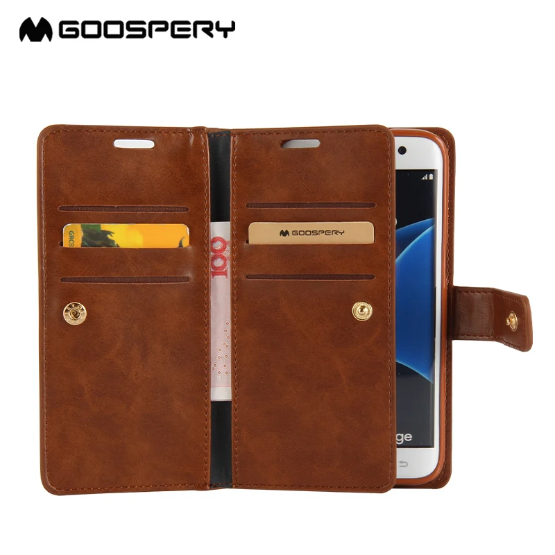 Sam S10 Original Goospery Mansoor Diary Flip Wallet MultFunction Case For samsung galaxy S8 S9 plus note8 note 9 + card holders | Мобильные