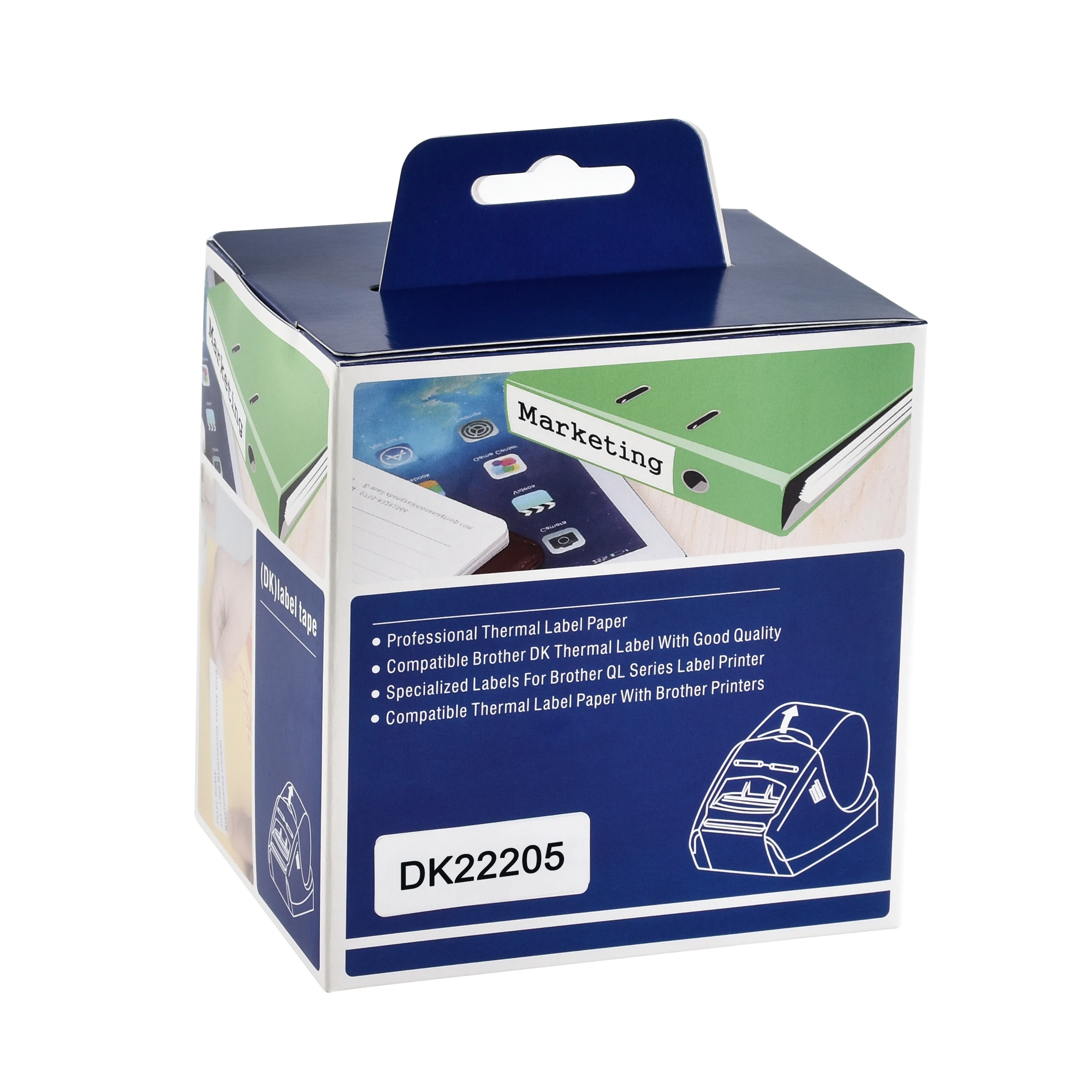 Совместимые Этикетки CIDY для Brother совместимы с 22205 DK22205 DK205 непрерывные Бумажные