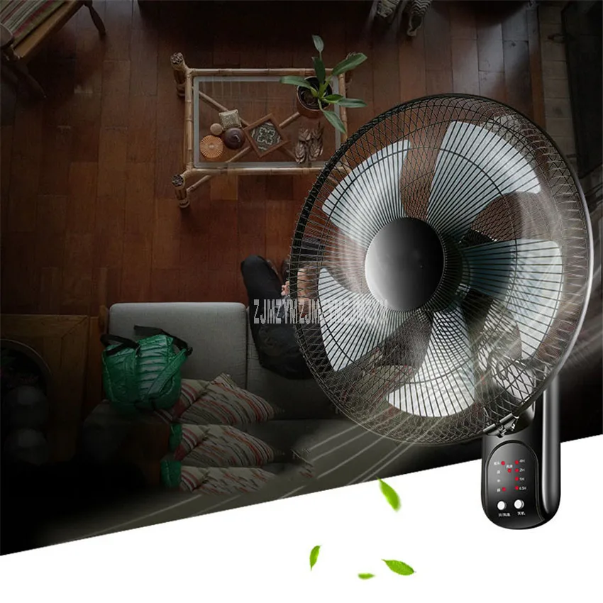 

16 inch Wall Mounted Fan Household Office Remote Control Wall Hanging Electric Cooling Fan Hanging Five-leaf Head Shaking 3 Gear