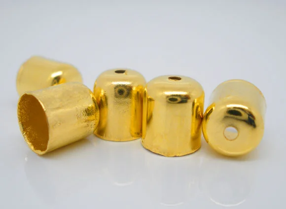 DoreenBeads 200 шт. цвета: золотистый цвет тупым Цепочки и ожерелья кончик биссерных колпачков 8x7 мм(подходит для 6 мм)(B04337), для изготовления украшений своими руками