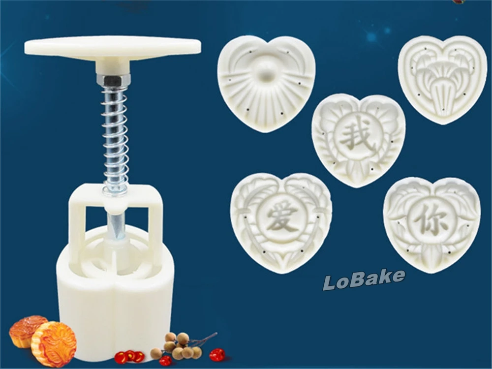 Абсолютно новый 50 г Китайский &quotwo ai ni&quot I love you сердце форма цветка mooncake зеленый