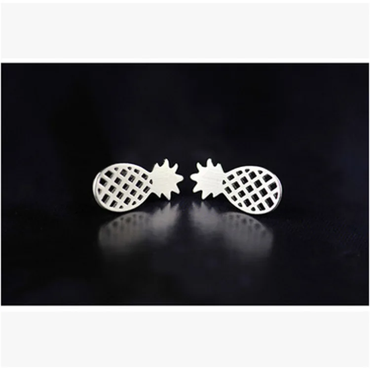 

Daisies Pure 925 Sterling Silver Hollow Mini Pineapple Shape Stud Earrings For Women Casual Style Gifts Sterling-silver-jewelry
