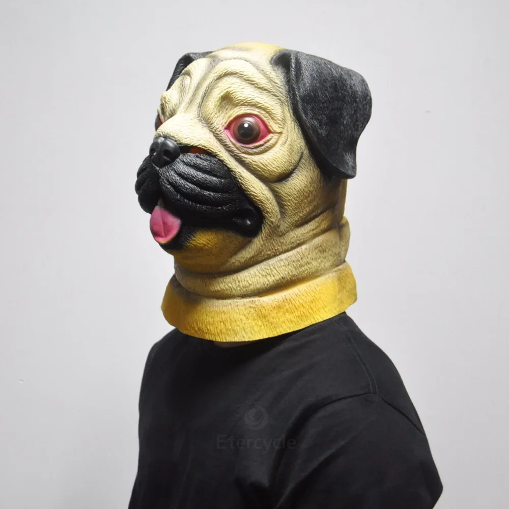 Хэллоуин маски животных пес Шарпей латексная маска для взрослых резиновый