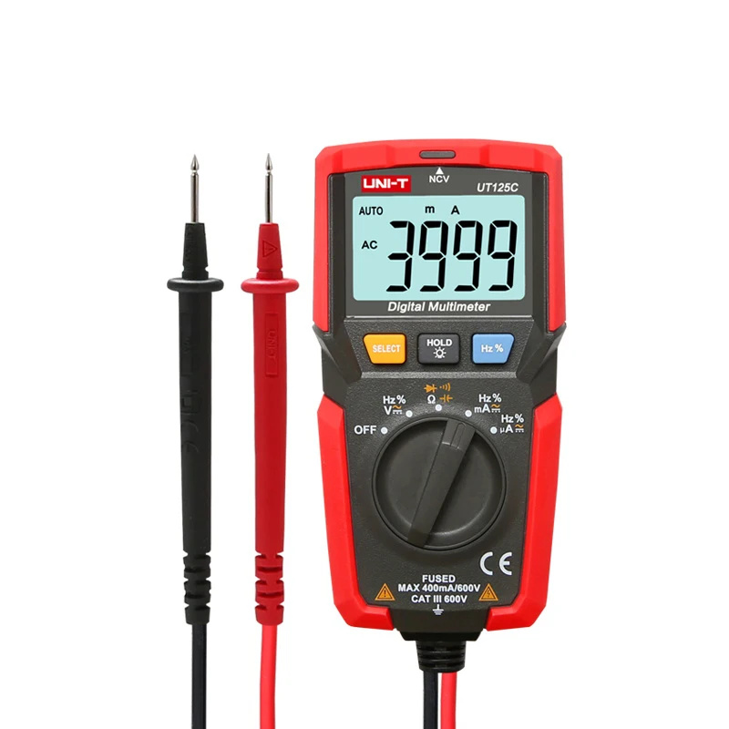 UT125C UNI-T UT125C цифровой карманный мультиметр DMM Электрический измеритель NCV тест AC DC напряжение тока резистор конденсатор Тест er Multimetro - Цвет: UT125C