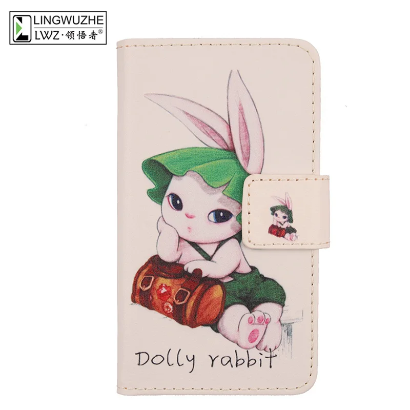 Dolly rabbit LINGWUZHE с карманом для карт из искусственной кожи чехол для телефона LG E440 Optimus L4 II - Цвет: Dolly rabbit