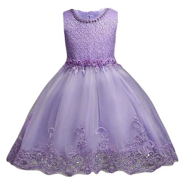 Purple Для детей 3-10 лет; кружевное торжественное вечернее платье с цветочным узором; свадебное платье принцессы; Одежда для девочек; Детские платья; Одежда для девочек - Цвет: Purple