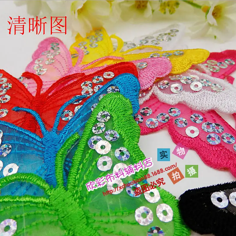 Смешанные 8 шт./компл. Красочные Бабочки патчи железа на или сшить Ткань Наклейка