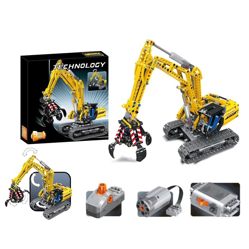 Совместимость Legoing Technic экскаватор модель строительных блоков кирпич без