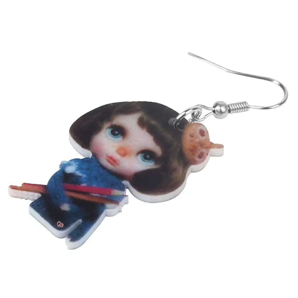 Bonsny акриловые серьги Kawaii в японском стиле для девочек большие длинные висячие