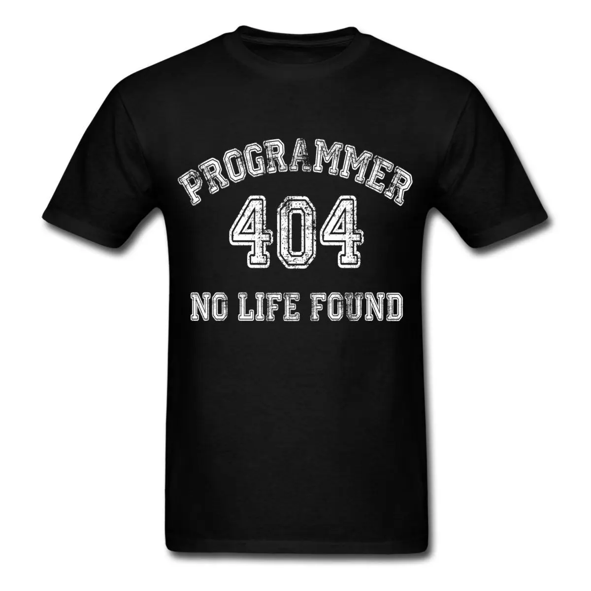 Programmer_error_404_no_life_found футболки Мужская футболка Лидер продаж 100% хлопок новый Мода