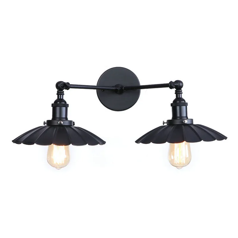 

Loft Style Double Head Iron Wall Sconce Edison Industrial Vintage LED Wall Light Fixtures Adjust Bedside Wall Lamp Lighting