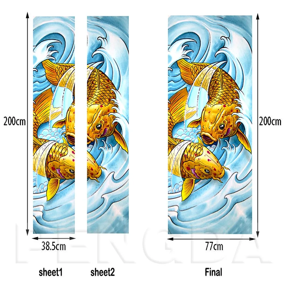 Door Stickers Self Adhesive Canvas Fish Home Decor Renew PVC Poster Printed Art Picture Waterproof Wallpaper For Children Room | Дом и сад