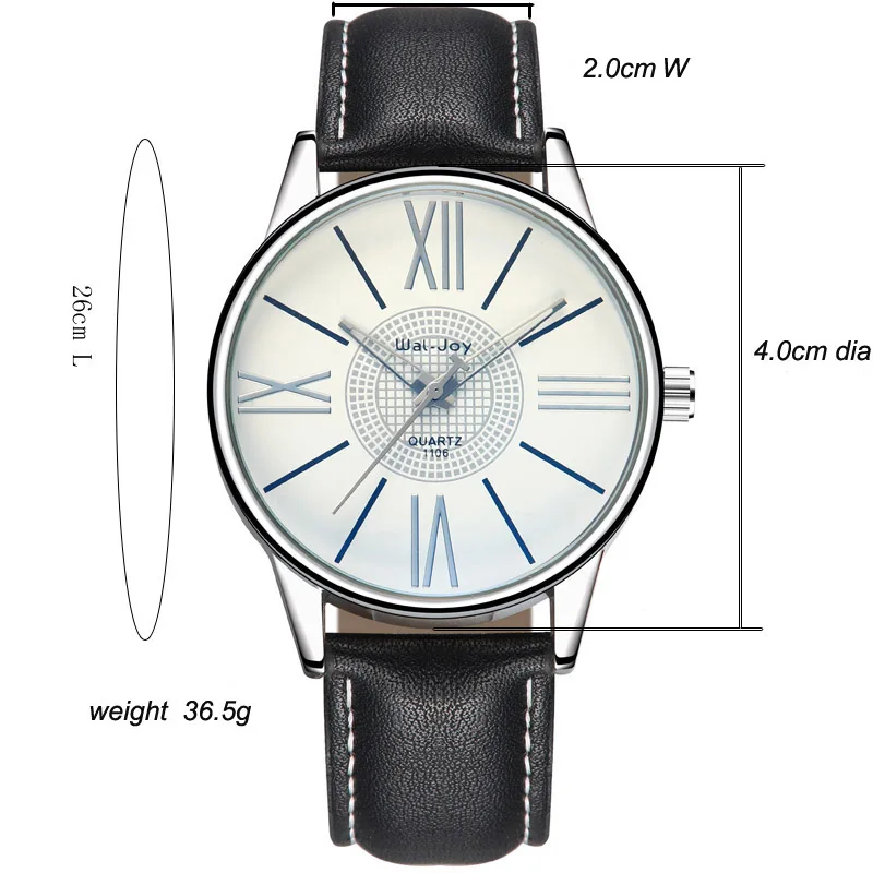 Мужские кварцевые часы классические деловые декоративные из кожи спортивные