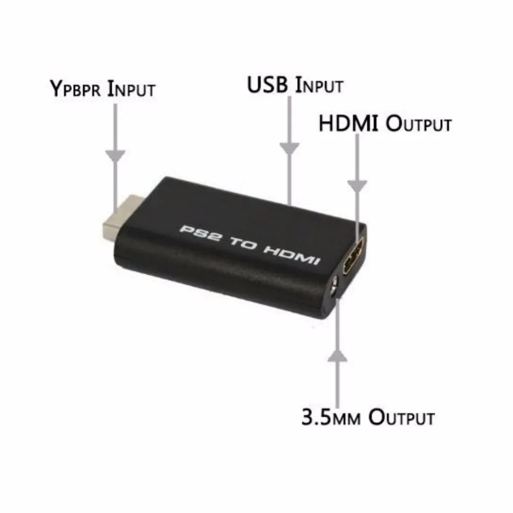 Для PS2-HDMI-совместимый HD видео преобразователь Аудио адаптер HDTV дисплей USB вход к