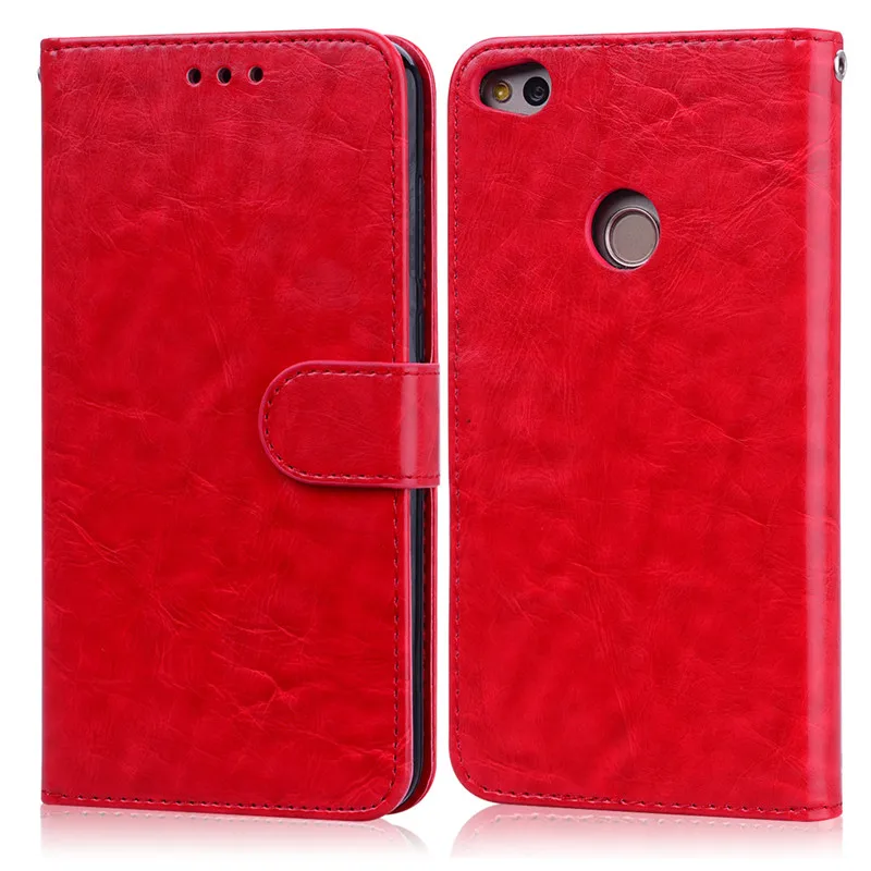 Red Huawei honor 8 lite чехол из искусственной кожи бизнес-кошелек флип-чехол для huawei honor 8 lite флип-чехол для honor 8 lite Coque - Цвет: Red