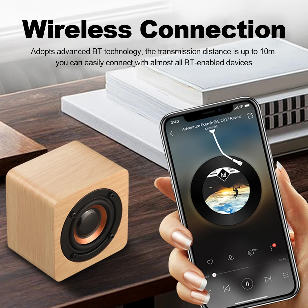 Деревянный беспроводной Bluetooth динамик портативный комплексный мини сабвуфер с