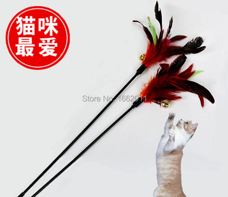 2 шт./лот Кошка Собака Щенок подвес игрушечные кошки Дразнилка с перьями 60 см