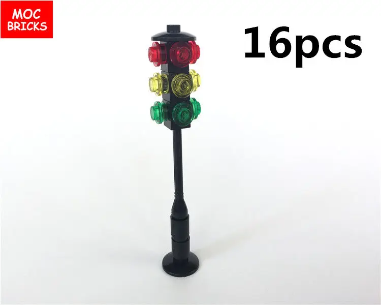 10 компл./лот кубики MOC четырехсторонняя пресс с изображением светофоров