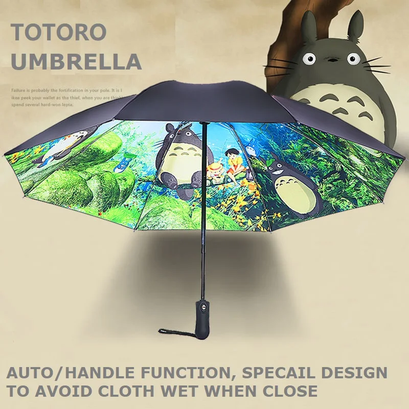 

OUSSIRRO Ghibli Totoro Umbrella Sun Rain Umbrella Parasol Female Plegable Sombrillas Paraguas Guarda Chuva Totoro Parapluie
