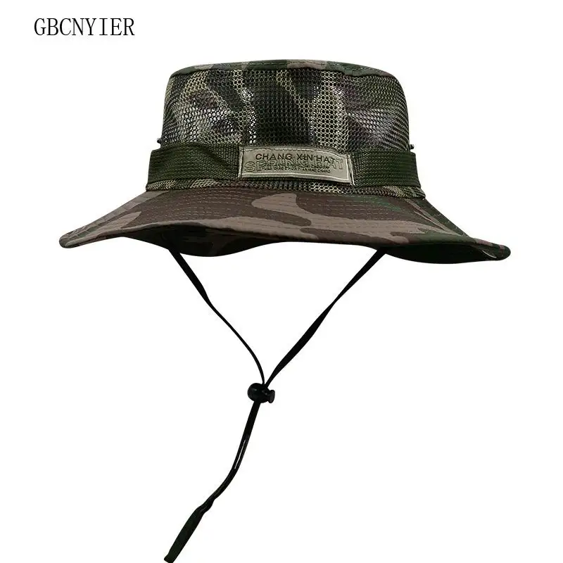 

GBCNYIER Summer Travel Cap Camouflage Fit Rope Ride Sunbonnet Cool Suncreen Fish Beach Leisure Sun Hats Fashion Quick Dry