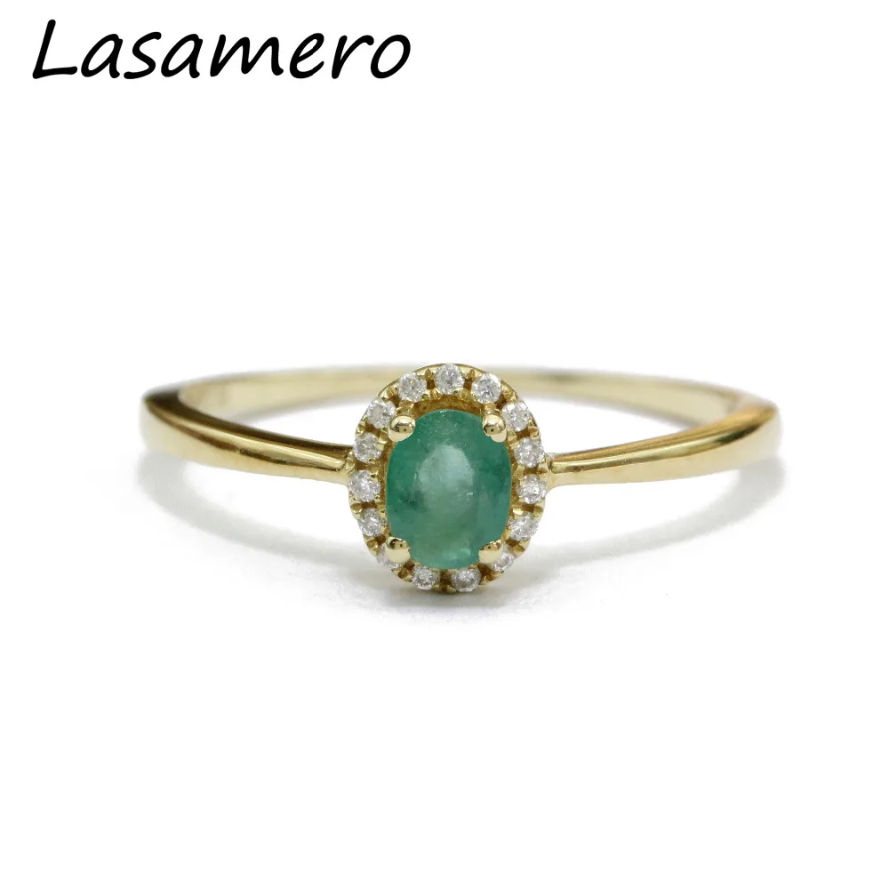 LASAMERO овальной огранки 0.25CT натуральный Изумрудный драгоценный камень гало