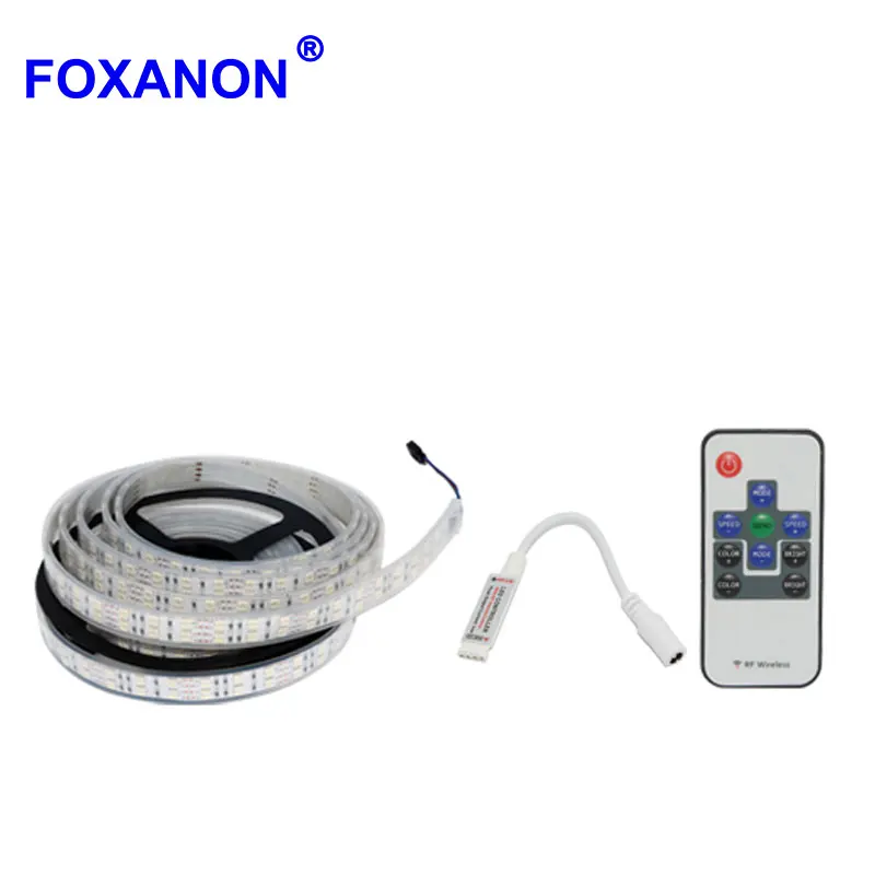 Двухрядная RGB Светодиодная лента Foxanon 5050 120 светодиодов/м 600 светодиодов 12 в пост.