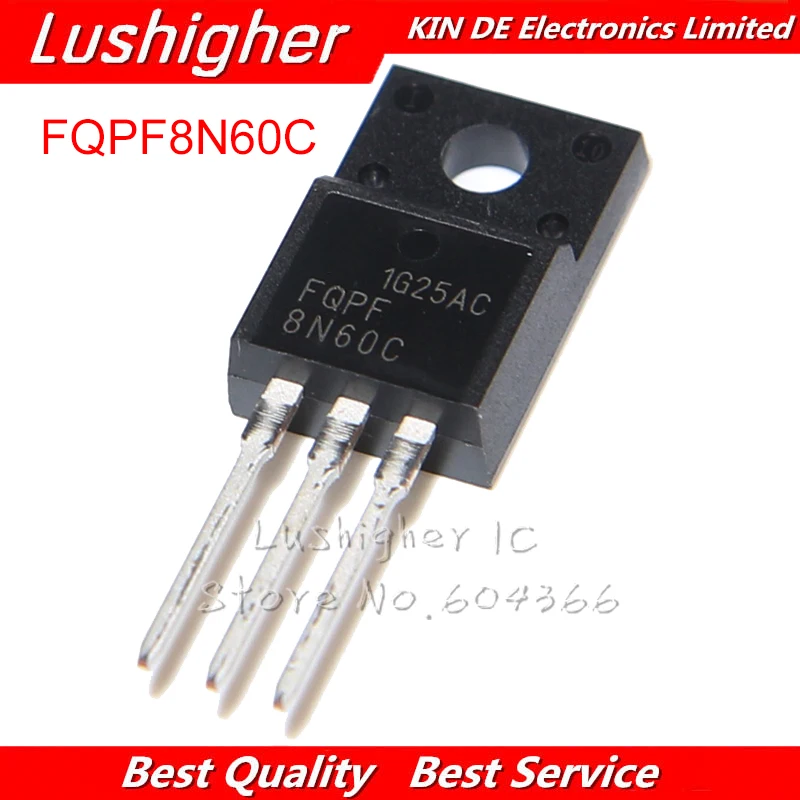 10 шт. FQPF8N60C TO 220F 8N60C 8N60 TO220 600V 8A MOSFET N новый оригинальный|mosfet n|mosfet 600vmosfet 10pcs |